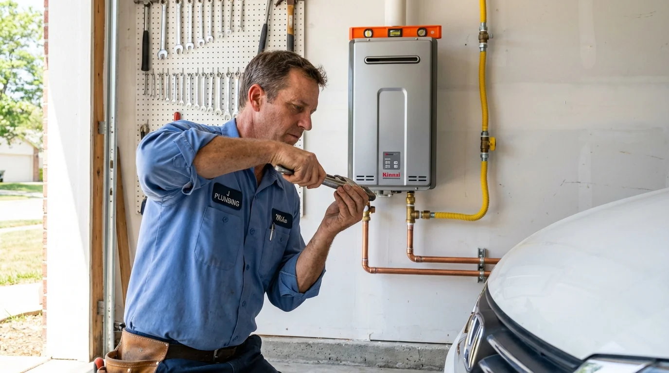 Tankless water heater installation by a Johns Plumbing LLC plumber in Boynton Beach